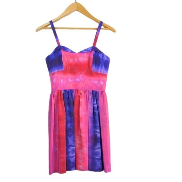 Amanda Uprichard Silk Lined Tie Dye Tank Mini Party Dress l Size Small - Picture 2 of 8